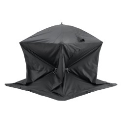 Jääkalastusteltta pop-up-rakenne 300D Oxford-kangas 2,3x2,3 m 3–4 henkilölle musta