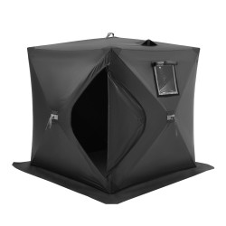 Pilkkiteltta säänkestävä 300D Oxford kangas 1 2 henkilölle musta 1 5 x 1 5 m