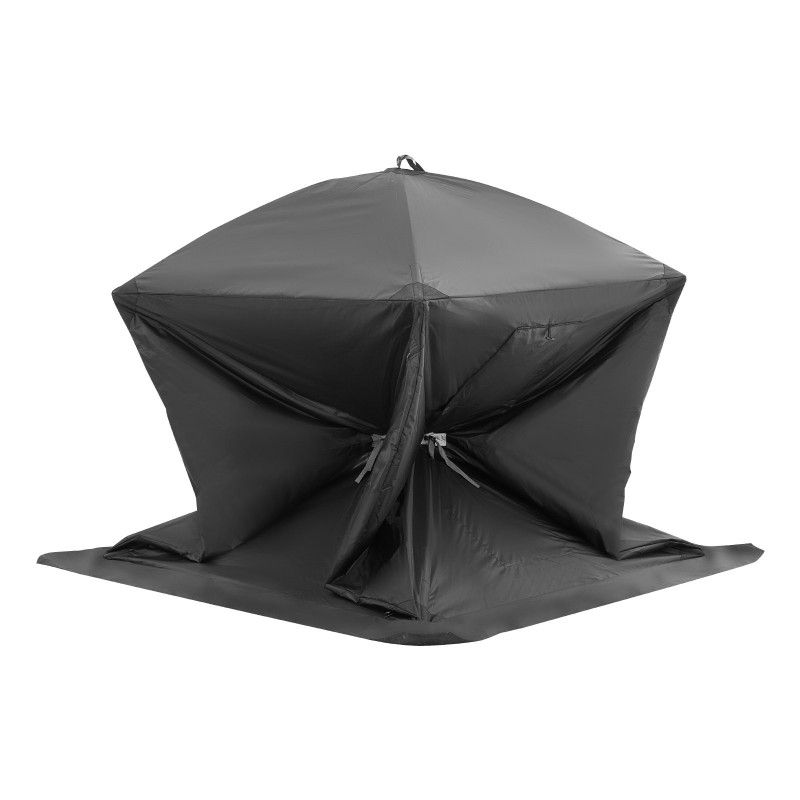 Pilkkiteltta säänkestävä 300D Oxford-kangas 1–2 henkilölle musta 1,5 x 1,5 m