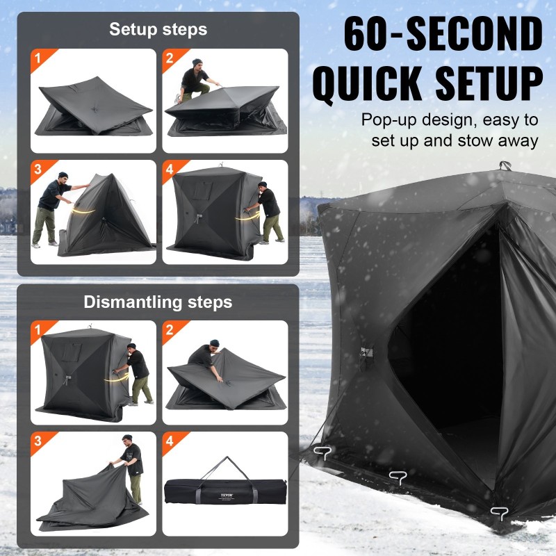 Pilkkiteltta 300D Oxford-kangas 1,8x1,8x2 m 3–4 hengelle
