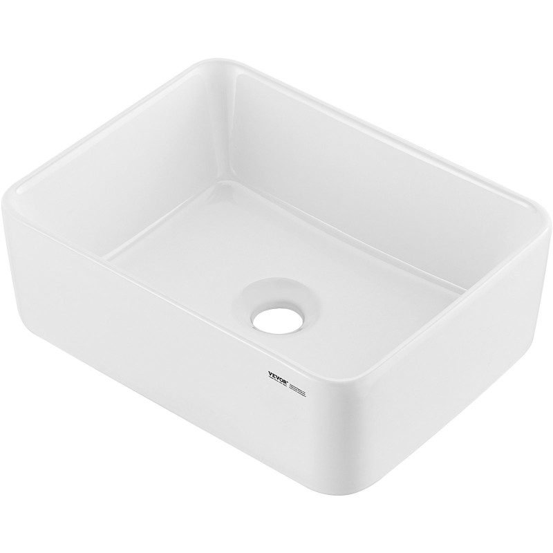 Keraaminen suorakaiteinen pöytätason pesuallas 406 x 305 mm valkoinen