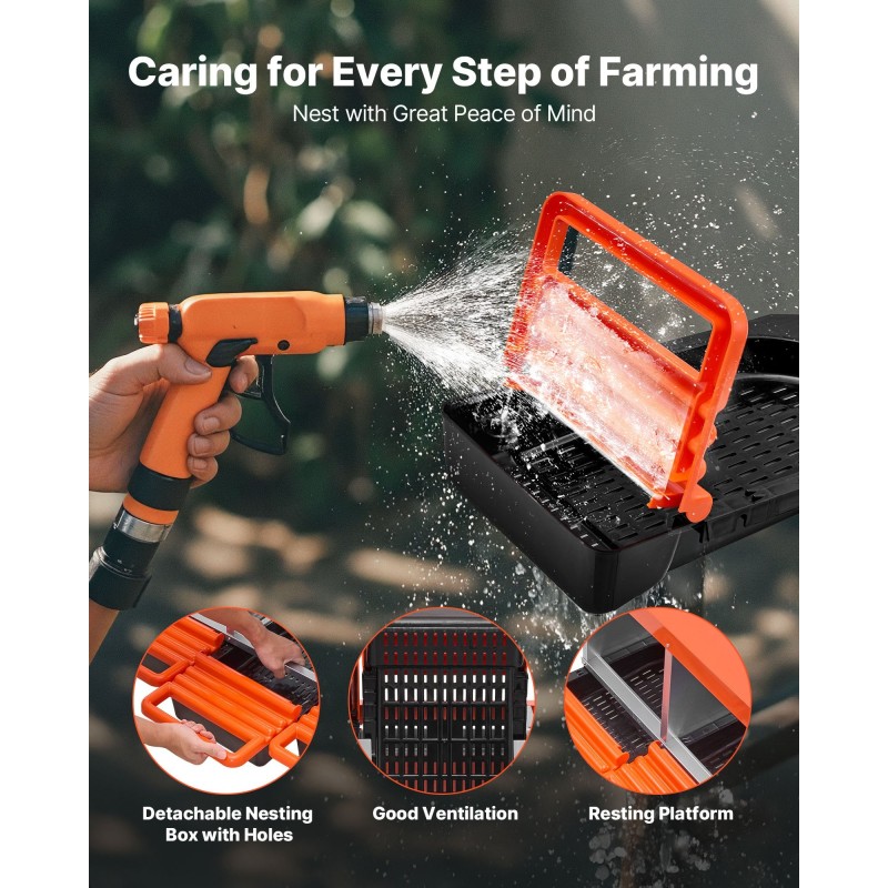 Munintapesä 6-osastoinen sinkitty teräs ja PP-muovi 796x525x790 mm