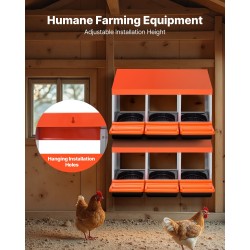 3-osastoinen kana- ja munintapesä galvanoidusta teräksestä ja polypropeenista 15–30 kanalle