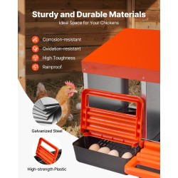 Kaksikerroksinen 10-osastoinen munintapesä galvanoidusta teräksestä ja polypropeenimuovista siipikarjalle