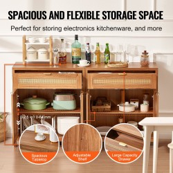 Rottinkikaappipari 2 kpl muovirottinki 4 magneettiovea 2 laatikkoa säädettävät hyllyt luonnonpuu