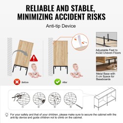 Rottinkityylinen säilytyskaappi MDF runko muovirottinkiovilla neljällä ovella säädettävillä hyllyillä kaatumissuojalla