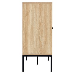Rottinkikaappi muovirottinkiovilla MDF ja rautarunko 1200x360x800 mm 3 magneettiovea säädettävät hyllyt