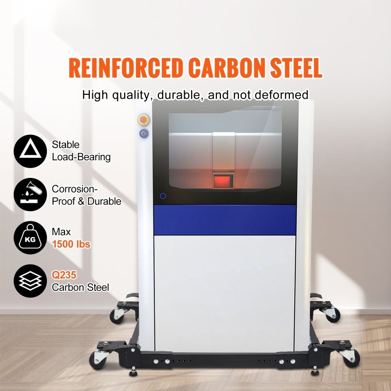 Siirrettävä teräsalusta säädettävä 508–711×622–850 mm 680 kg 4 lukittavaa kääntöpyörää