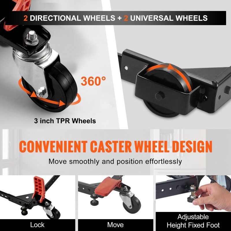 Säädettävä siirtoalusta Q235-hiiliteräs 226,8 kg kantavuus 304–914 mm