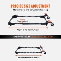 Säädettävä siirtoalusta Q235-hiiliteräs 226,8 kg kantavuus 304–914 mm