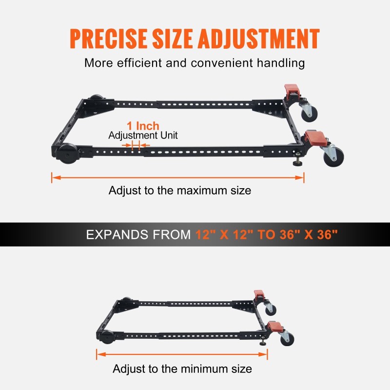 Säädettävä siirtoalusta Q235-hiiliteräs 226,8 kg kantavuus 304–914 mm