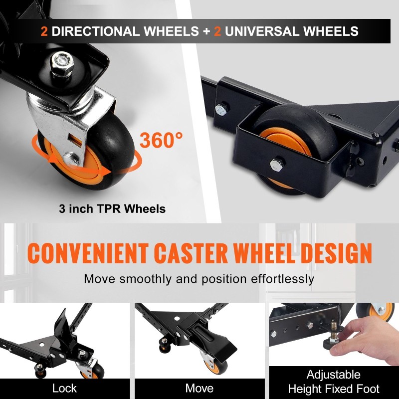 Säädettävä Q235-hiiliteräs siirtopohja 304–914 mm 295,5 kg kantavuus puuntyöstökoneille