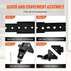 Säädettävä Q235-hiiliteräs siirtopohja 304–914 mm 295,5 kg kantavuus puuntyöstökoneille