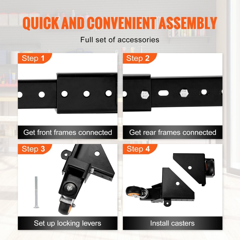 Säädettävä Q235-hiiliteräs siirtopohja 304–914 mm 295,5 kg kantavuus puuntyöstökoneille