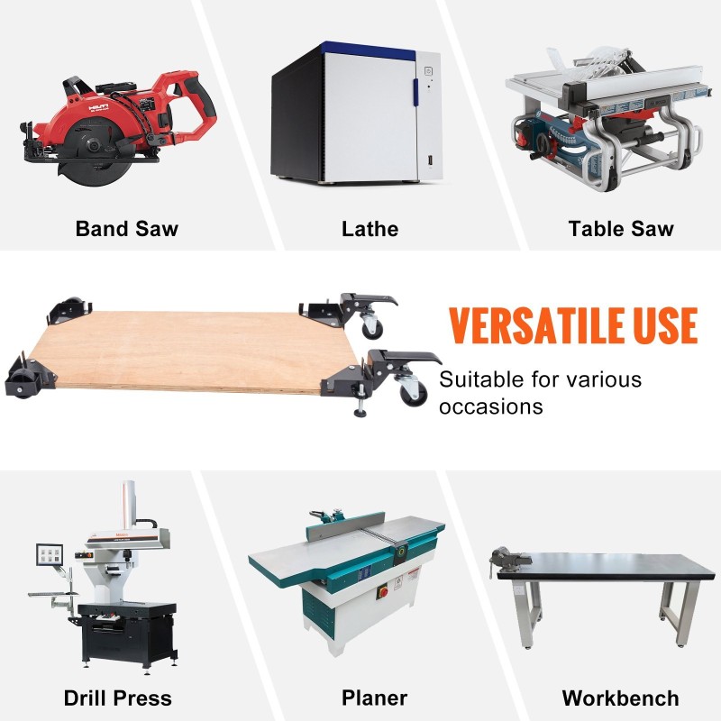 Siirrettävä raskas alusta Q235-hiiliteräs 181,4 kg kantavuus lukittavat pyörät puuntyöstöön