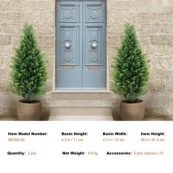 Tekokataja muovilehvästö 91 cm 2 kpl UV-kestävä sisä ja ulkokäyttö ruukulla