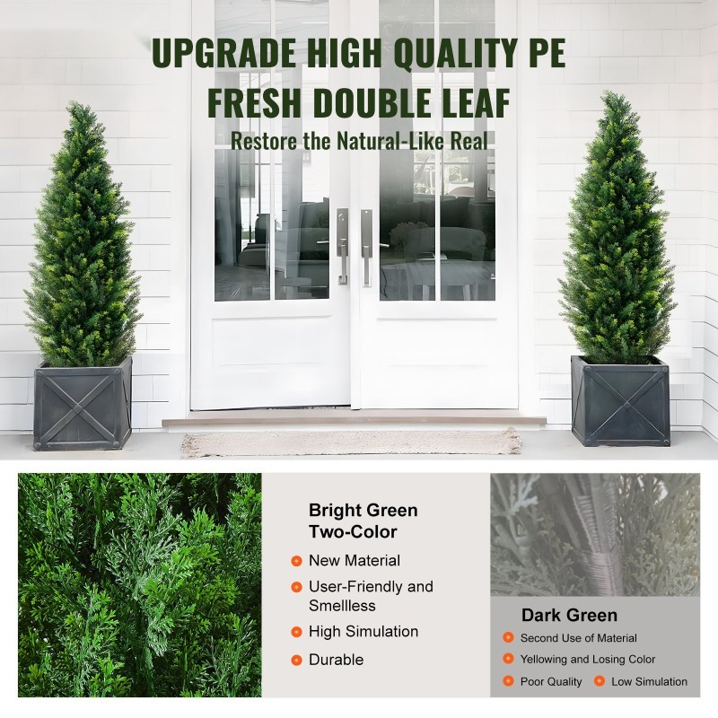 Tekosetripuu 121,9 cm PE-lehdistö 2 kpl sisä- ja ulkokäyttöön