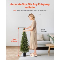 Keinotekoiset tuijapuut 2 kpl 1219 mm sementtipohjalla sisä- ja ulkokäyttöön