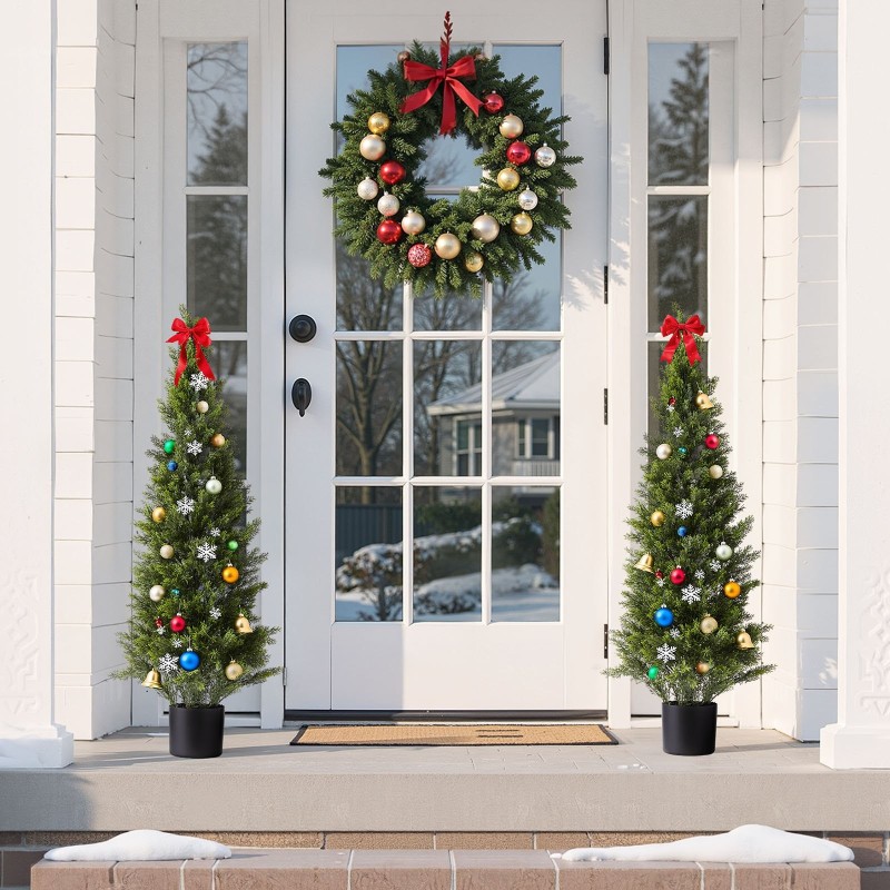 Keinotekoiset tuijapuut 2 kpl 1219 mm sementtipohjalla sisä- ja ulkokäyttöön