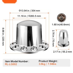 Puoliperävaunun vetoauton taka-akselin suojasarja ABS-muovi kirkashopea 10-reikäisille
