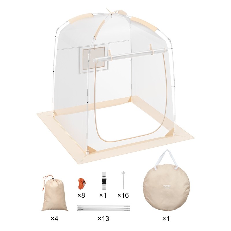 Ulkoteltta läpinäkyvä PVC-muovi yhden hengen 1,27x1,27x1,6 m urheilutapahtumiin