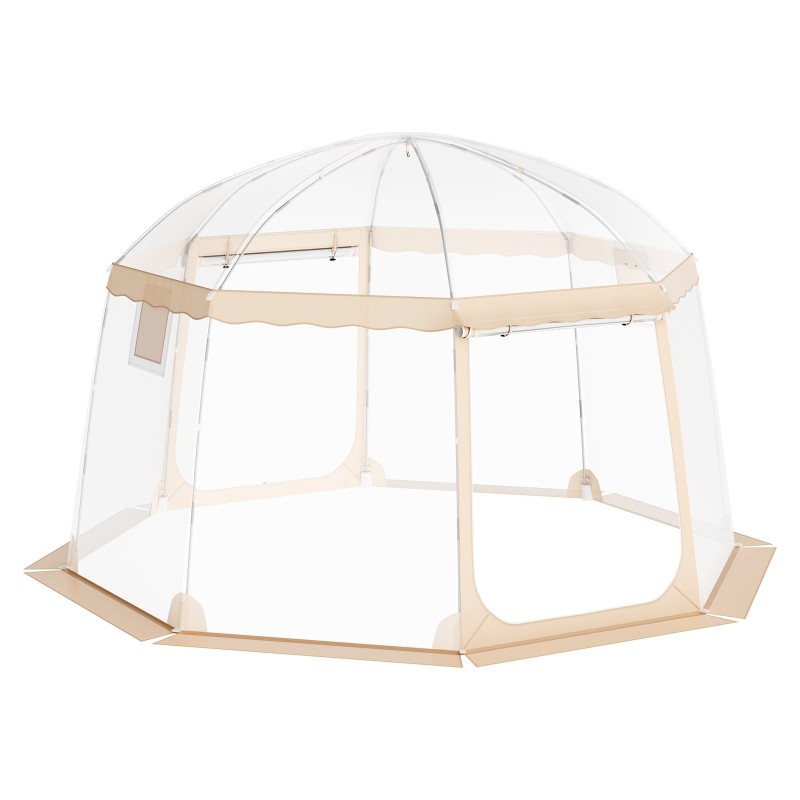 Urheiluteltta säänkestävä läpinäkyvä PVC-muovi 3,66x3,66 m 8–10 hengelle