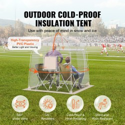 Urheiluteltta läpinäkyvä PVC noin 183 x 183 cm 2–4 hengelle säänkestävä