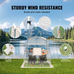 Urheiluteltta läpinäkyvä PVC noin 183 x 183 cm 2–4 hengelle säänkestävä