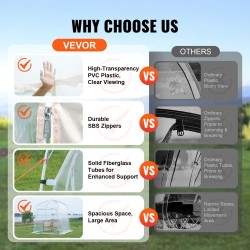 Urheiluteltta läpinäkyvä PVC noin 183 x 183 cm 2–4 hengelle säänkestävä