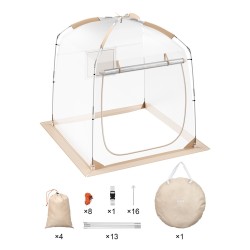 Urheiluteltta läpinäkyvä PVC noin 183 x 183 cm 2–4 hengelle säänkestävä