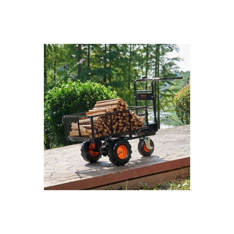 Sähkökäyttöinen teräskärry 226 kg kantavuus 36V 432Wh akku harjaton 500W moottori