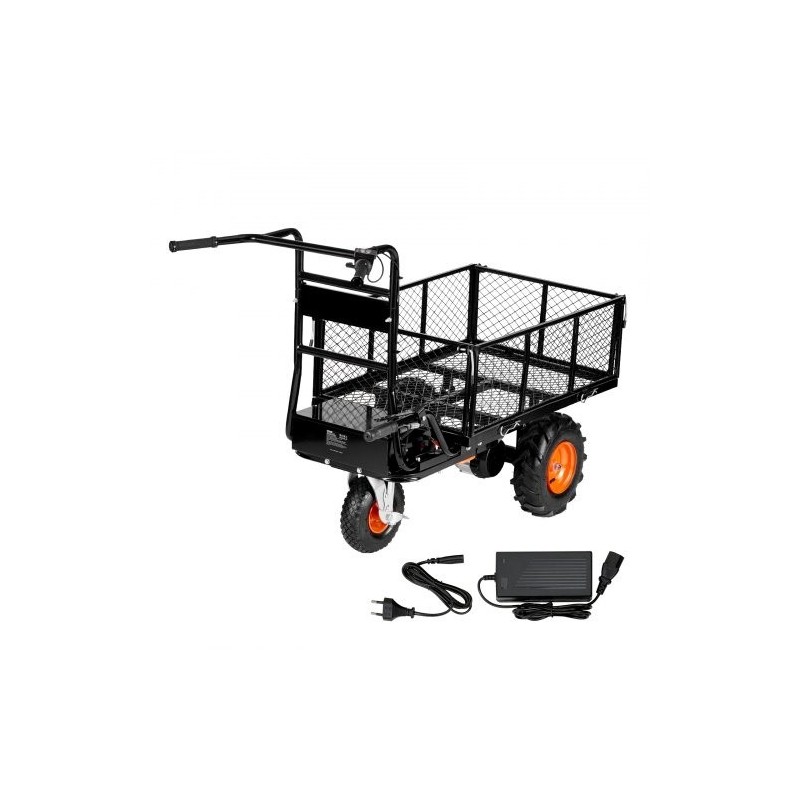 Sähkökäyttöinen teräskärry 226 kg kantavuus 36V 432Wh akku harjaton 500W moottori