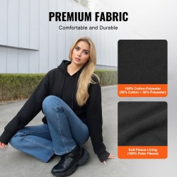 Lämmitettävä huppari XXXL musta 50% puuvillaa 50% polyesteriä fleecevuori 5 lämmitysaluetta