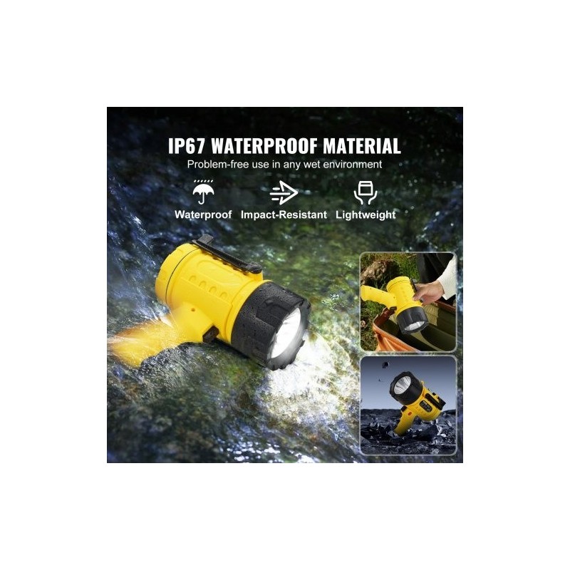 Ladattava käsivalaisin 1000000 lumenia IP67 10000 mAh 4 valaistustilaa irrotettavat värilinssit