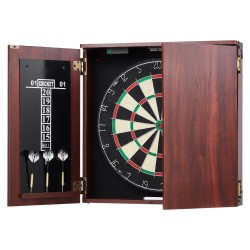 Tikkataulu ja kaappi 45 cm sisal integroitu LED valaistus 6 teräskärkistä tikkaa