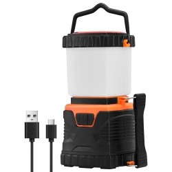 LED-retkilyhty 1000LM 360° valaistus ladattava 4400mAh akku USB-lataus 4 valaistustilaa