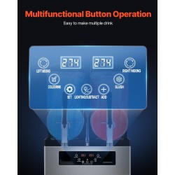 Kaksisäiliöinen jääjuomakone kaksi 12 litran säiliötä ruostumaton teräsrunko ammattikäyttöön