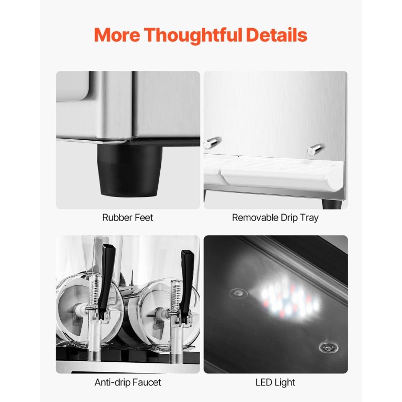 Kaksisäiliöinen jääjuomakone kaksi 12 litran säiliötä ruostumaton teräsrunko ammattikäyttöön