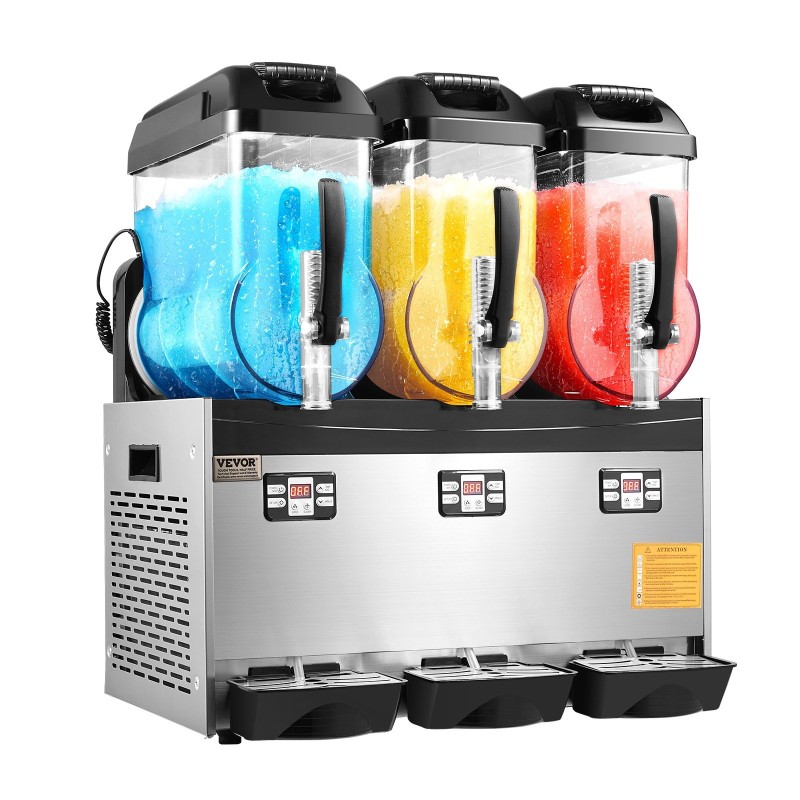 Slush-kone ruostumatonta terästä kolme kahdentoista litran säiliötä kahviloihin ja baareihin