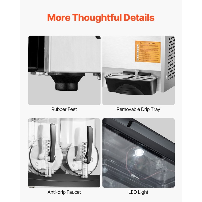 Kaupallinen slushikone ruostumaton teräs kaksi kahdentoista litran säiliötä yhdeksänkymmentäkuusi kuppia kahviloihin baareihin