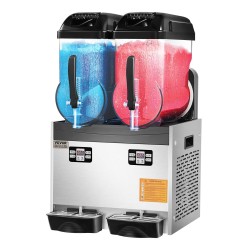 Kaupallinen slushikone ruostumaton teräs kaksi kahdentoista litran säiliötä yhdeksänkymmentäkuusi kuppia kahviloihin baareihin