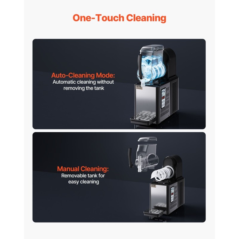 Jääslush-kone 4 L ruostumaton teräs PC-säiliö 15 asetusta