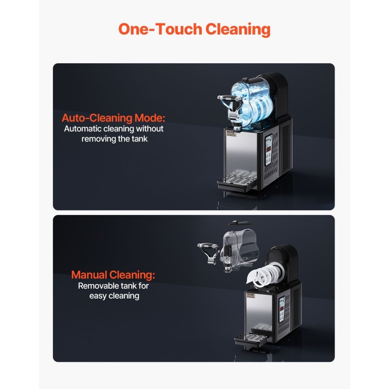 Slush-kone ruostumatonta terästä muovinen 3 L säiliö digitaalinen näyttö 15 asetusta