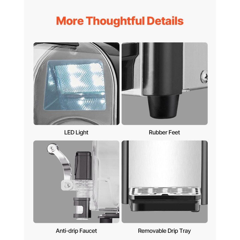 Slush-kone ruostumatonta terästä muovinen 3 L säiliö digitaalinen näyttö 15 asetusta