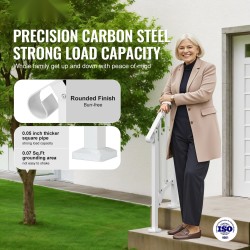 Käsijohde ulkoportaisiin hiiliteräksinen 1–2 portaalle valkoinen retrokaari