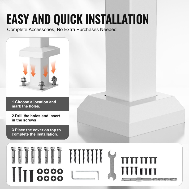 Käsijohde ulkoportaisiin hiiliteräksinen 1–2 portaalle valkoinen retrokaari