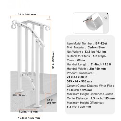 Käsijohde ulkoportaisiin hiiliteräksinen 1–2 portaalle valkoinen retrokaari