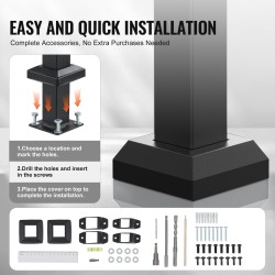Käsijohde 1380 mm hiiliterästä 4–5 askelman ulkoportaisiin musta neliöputki asennussarjalla