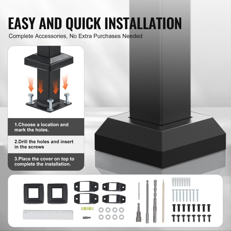 Hiiliteräksinen käsijohde ulkoportaikkoon 1–2 portaalle musta 680 mm säädettävä kulma