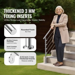 Porraskaide ruostumatonta terästä 1500 mm kaksipilarinen 5 poikkitankoa ulkokäyttöön